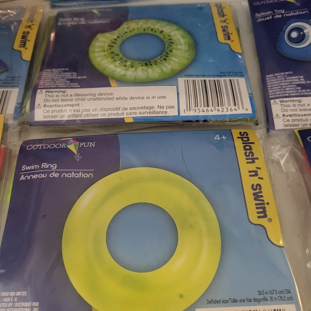 Spring Summer Pool Bundle - Swim Rings, Inflatable Fish, Chair, Ball, Sunglasses